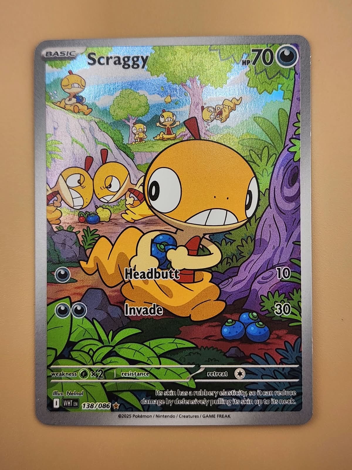 Scraggy 138/086 Sv: White Flare Holo Near MInt NM