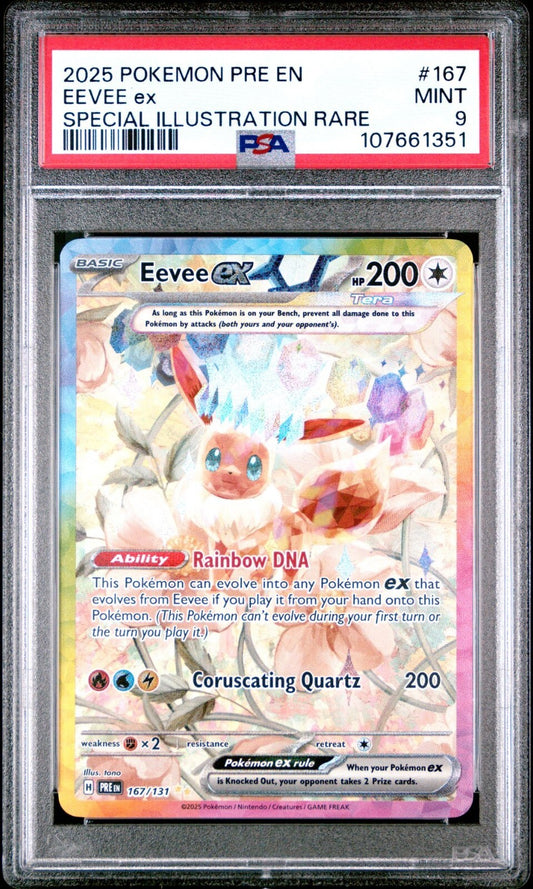 2025 POKEMON PRE EN-PRISMATIC EVOLUTIONS 167 EEVEE EX PSA 9