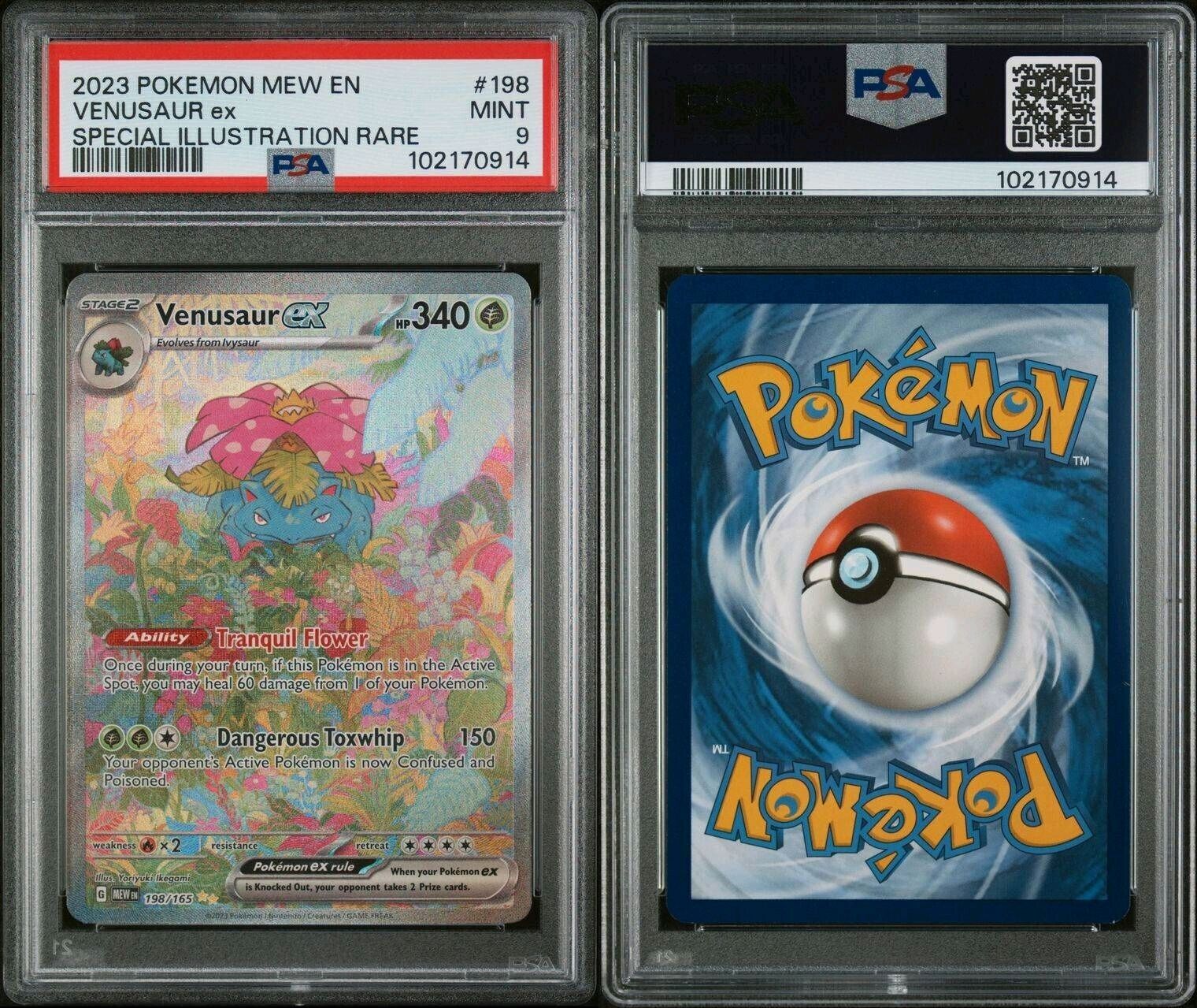 2023 POKEMON MEW EN-151 SPECIAL ILLUSTRATION RARE #198 VENUSAUR EX PSA 9