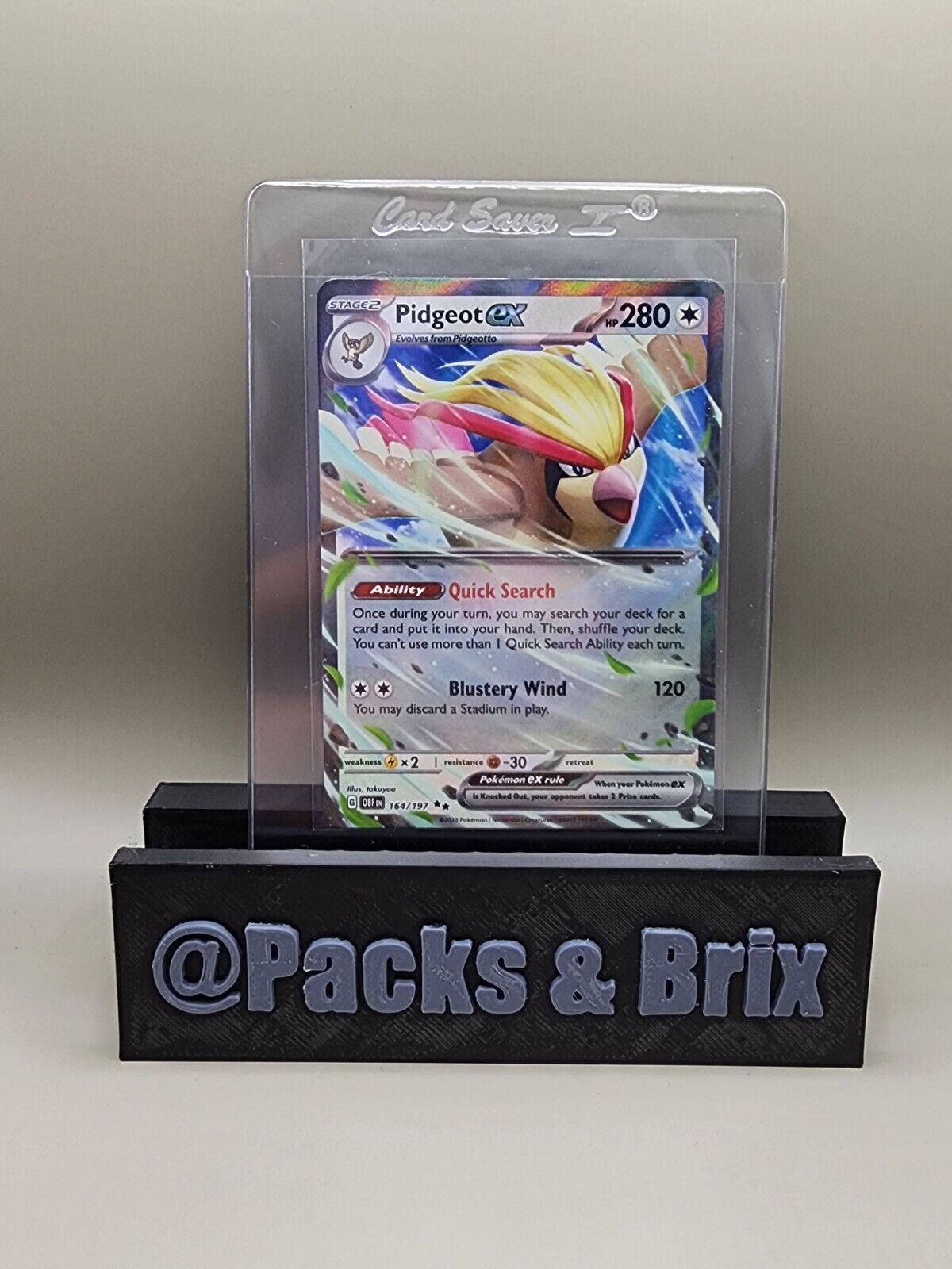 Pokémon TCG Pidgeot ex Sv03: Obsidian Flames 164/197 Holo Double Rare