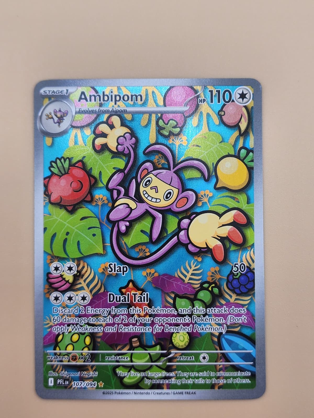 Ambipom 107/094 Me02: Phantasmal Flames Holo Near Mint NM