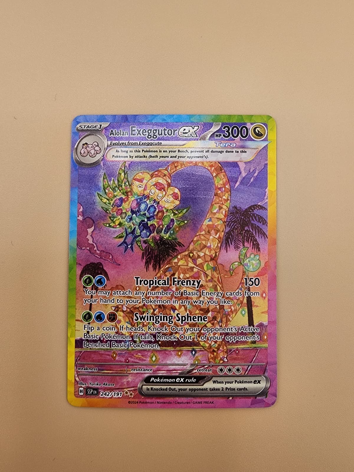 Alolan Exeggutor ex 242/191 Sv08: Surging Sparks Holo Near Mint (NM)