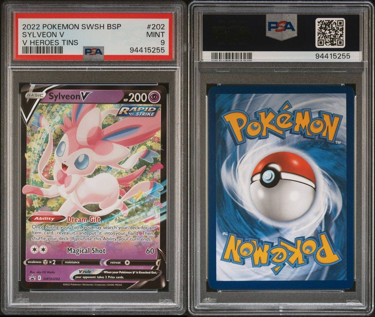 Pokémon TCG Sylveon V Sword & Shield SWSH202 Holo Promo Promo PSA 9