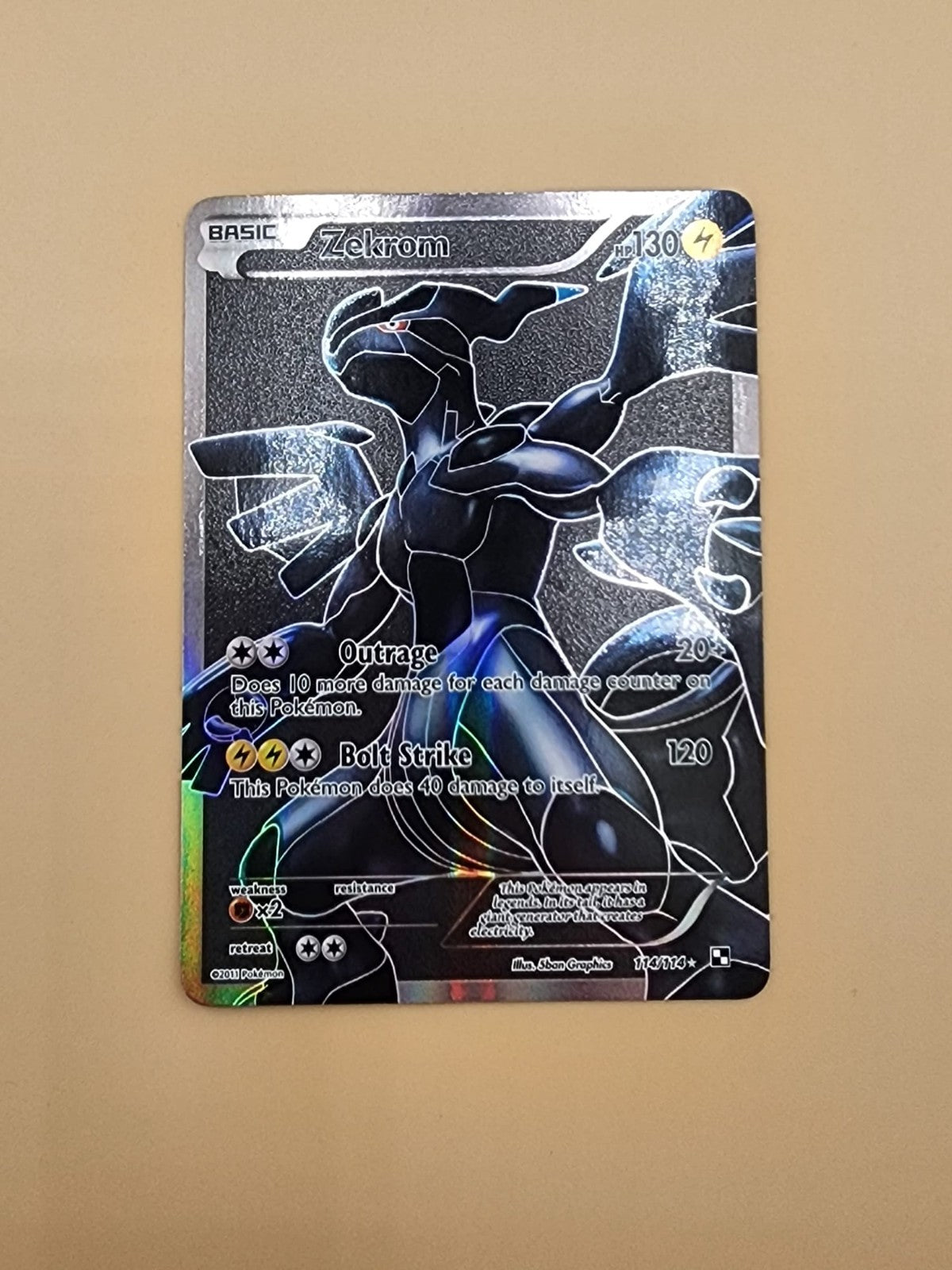 Zekrom (114 Full Art) 114/114 Black & White Holo Near Mint (LP)
