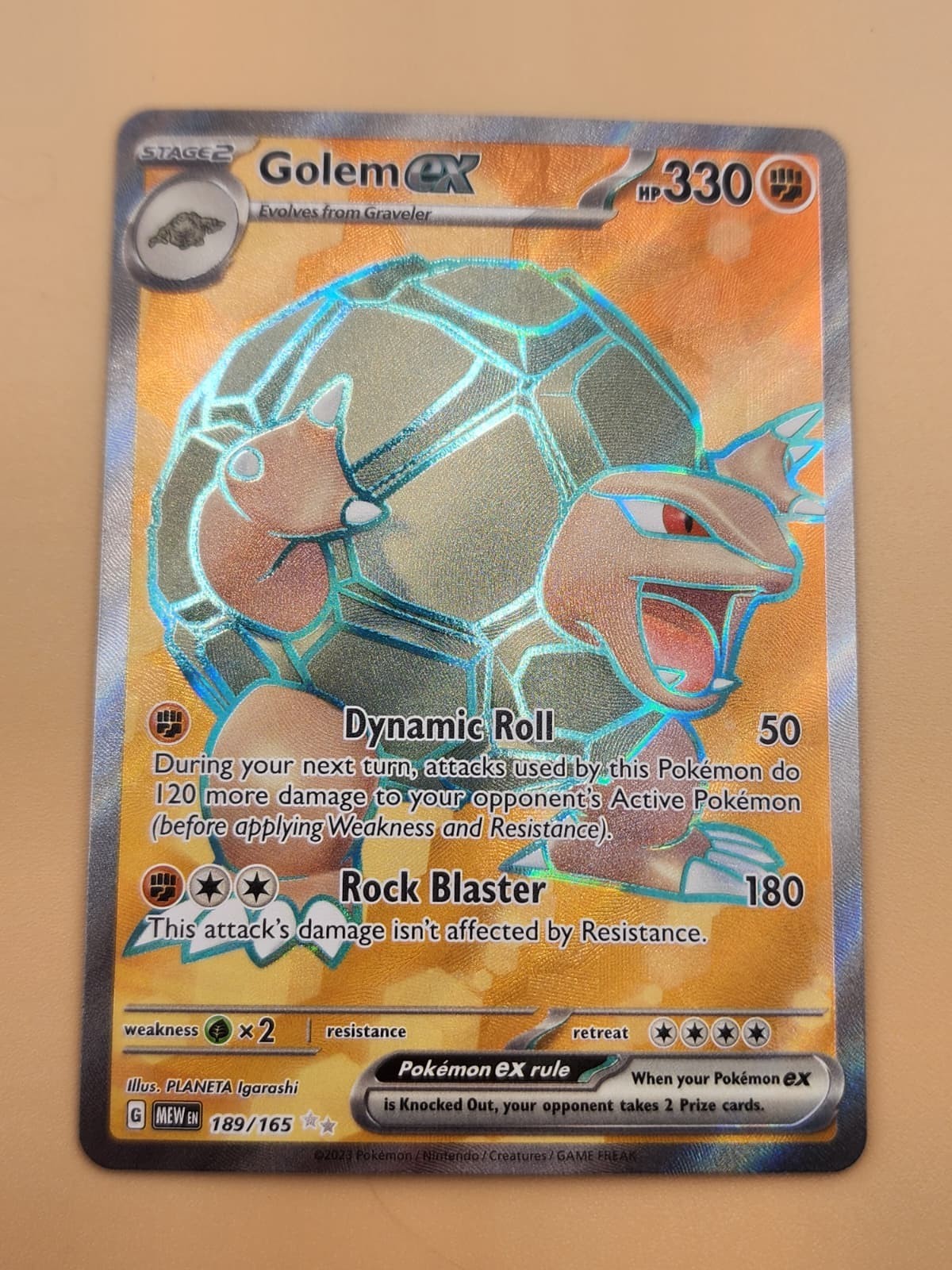 Golem ex 189/165 Sv: Scarlet & Violet 151 Holo Near Mint NM