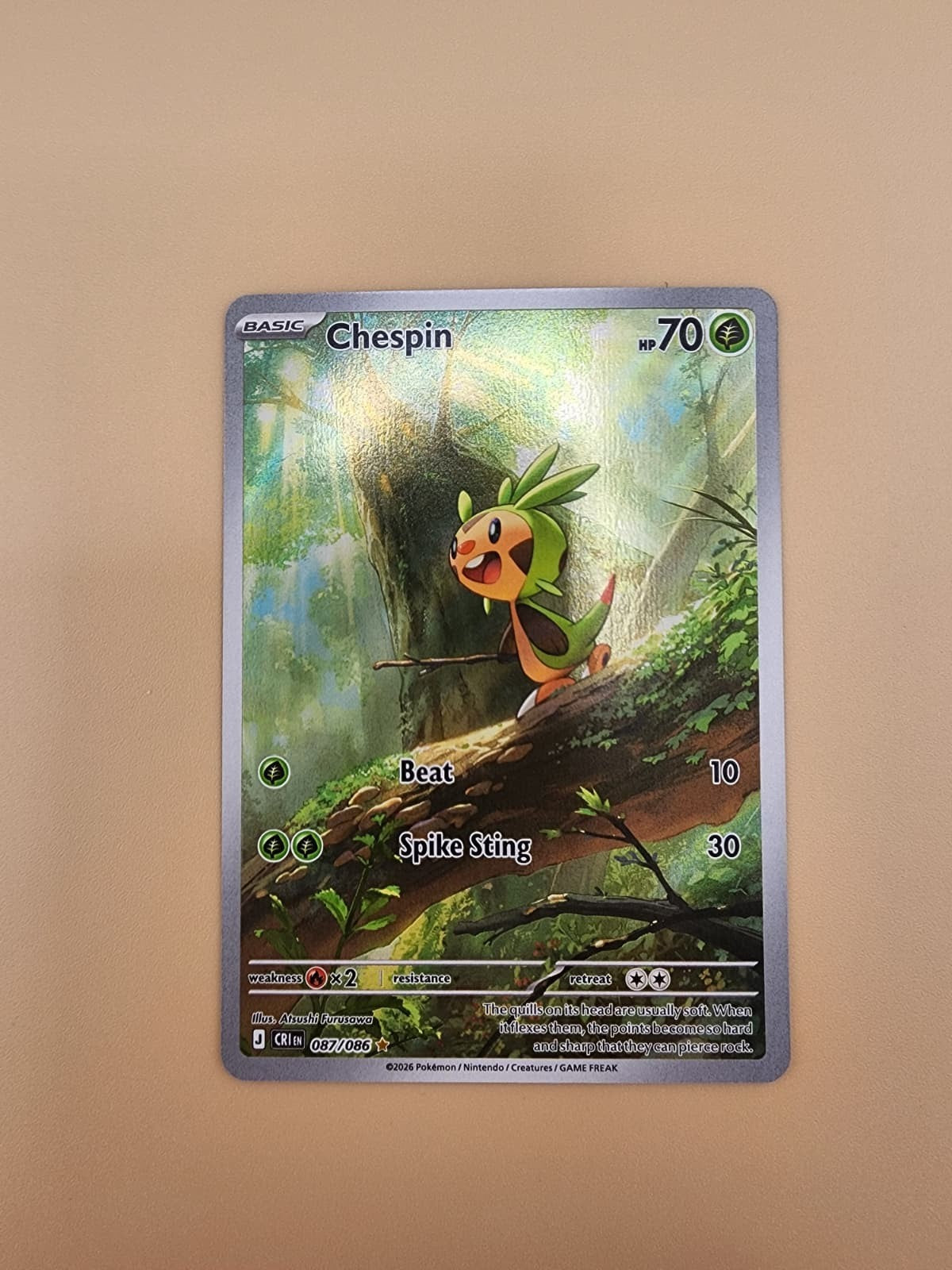 Chespin 087/086 Me04: Chaos Rising Holo Near Mint (NM)