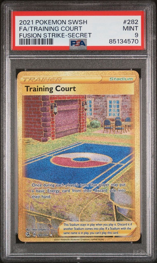 Pokemon 2021 Sword & Shield Fusion Strike #282 TRAINING COURT FA PSA 9 Mint