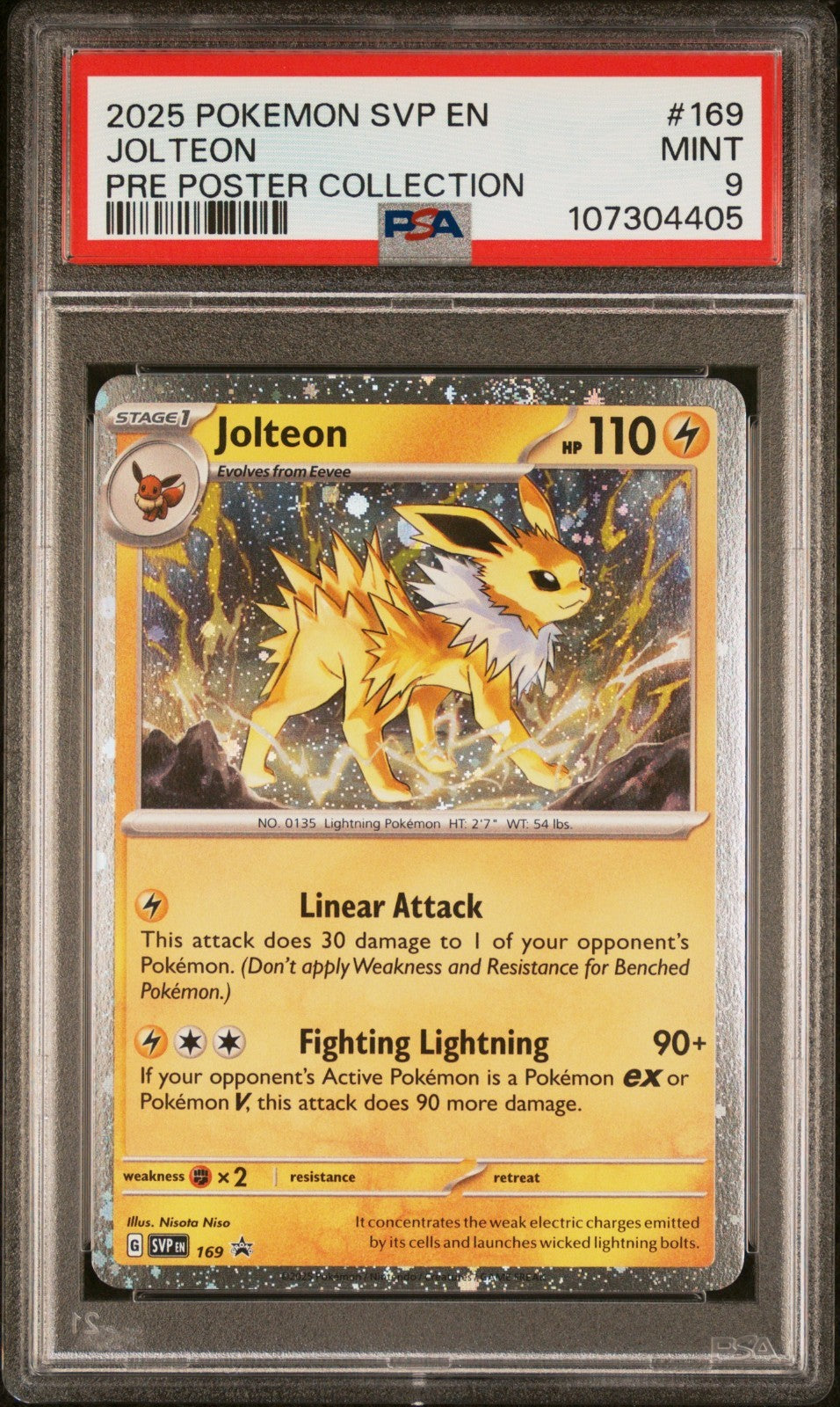 2025 POKEMON SVP EN-SV BLACK STAR PROMO #169 JOLTEON PSA 9