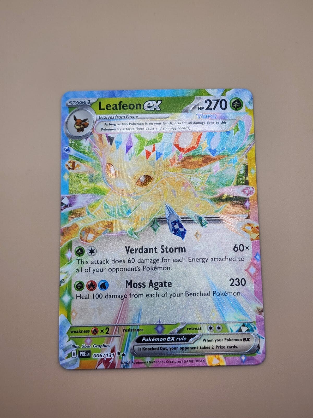 Leafeon ex 006/131 Prismatic Evolutions Holo NM
