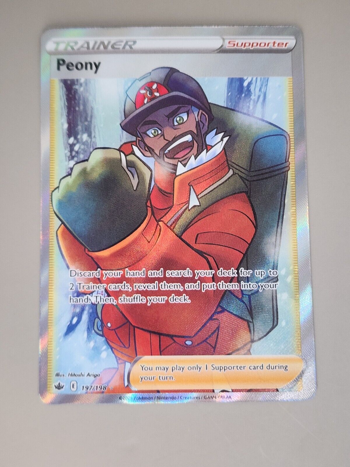 Pokémon TCG Peony Sword & Shield - Chilling Reign 197/198 Holo Full Art Ultra...