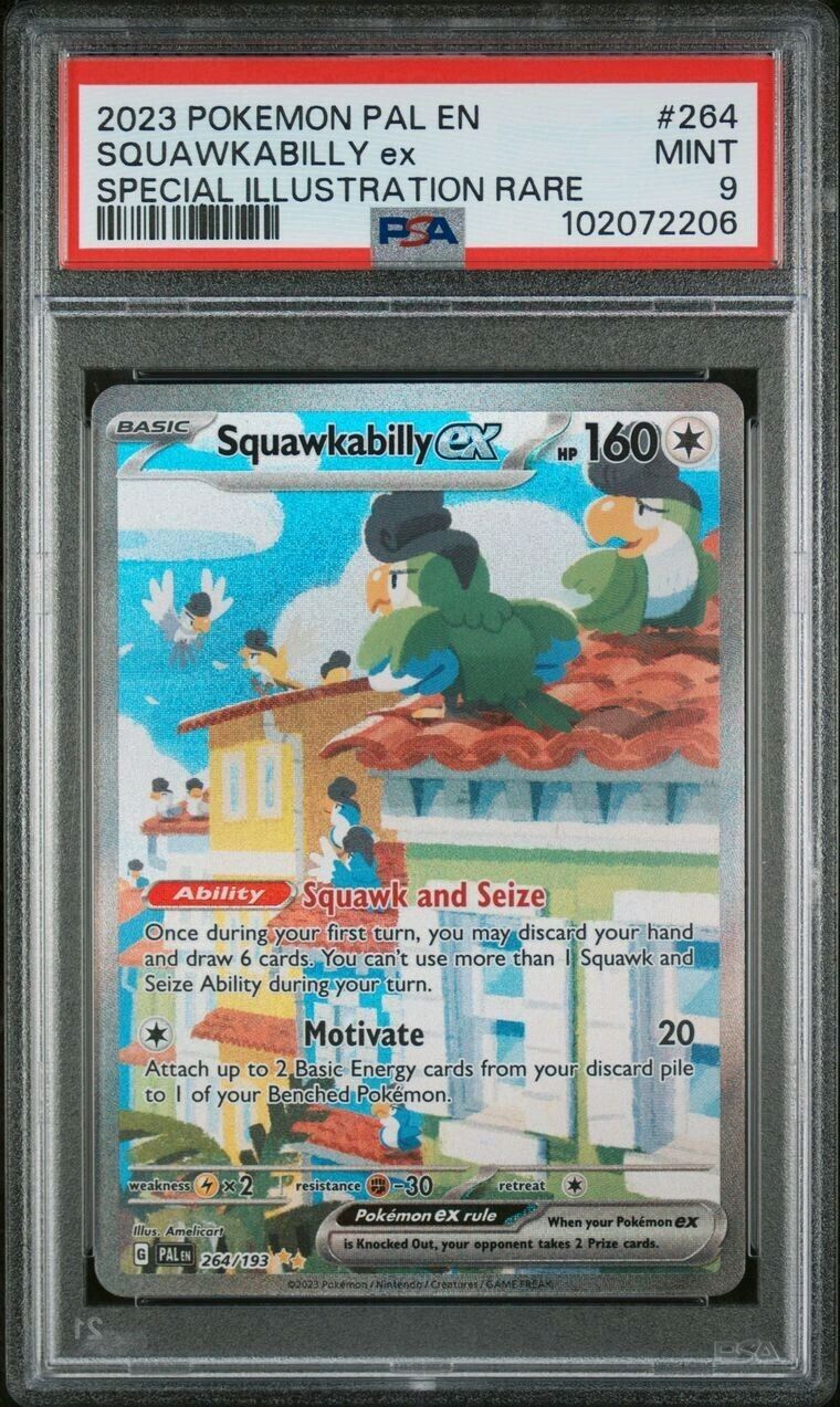 2023 POKEMON PAL EN-PALDEA EVOLVED #264 SQUAWKABILLY EX PSA 9