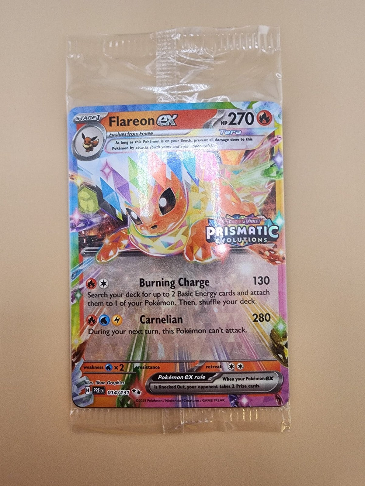 Flareon ex 014/131 Prismatic Evolutions Holo Near Mint (NM) (Stamped)