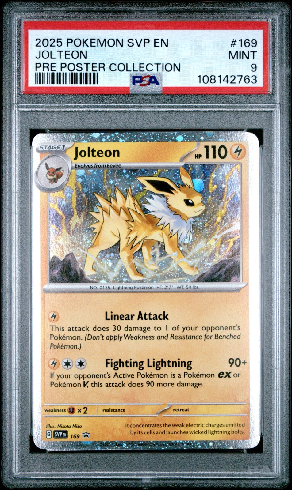 2025 POKEMON SVP EN-SV BLACK STAR PROMO #169 JOLTEON PSA 9