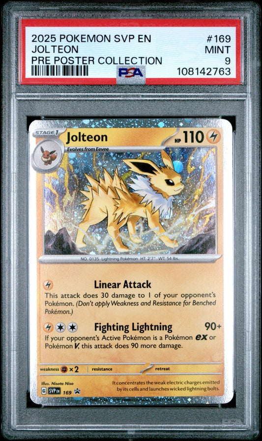 2025 POKEMON SVP EN-SV BLACK STAR PROMO #169 JOLTEON PSA 9