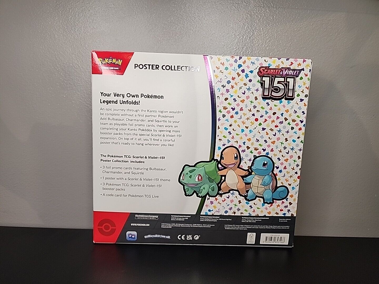 Nintendo Pokémon TCG Scarlet & Violet - 151 Poster Collection Box - 3 Packs