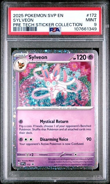 Pokemon Sylveon  #172 PSA 9 SVP EN-SV Tech Sticker Promo 2025 TCG Prismatic