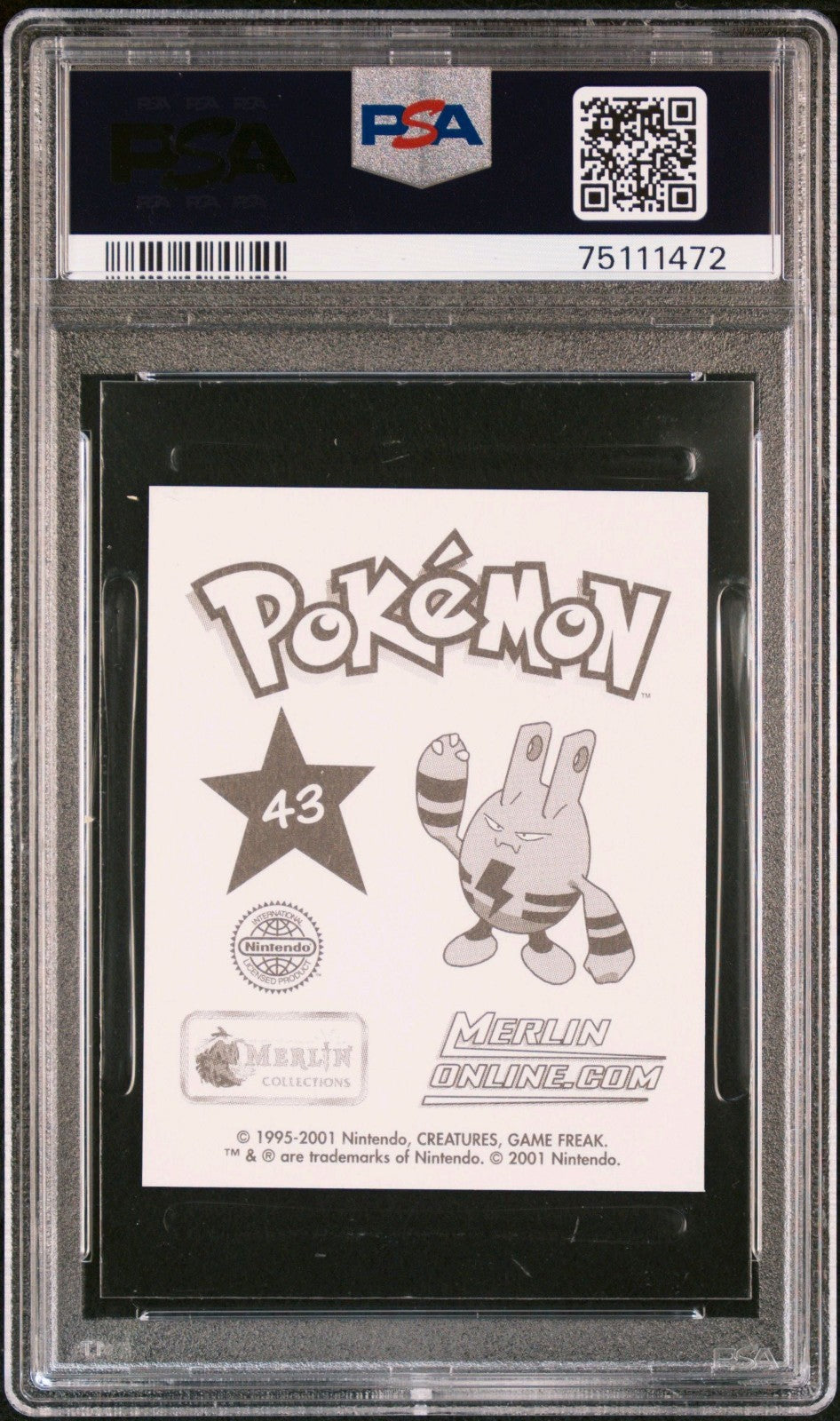 2001 Merlin Pokemon Series 3 Totodile #43 Prism PSA 5