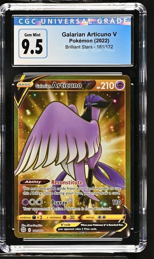 CGC 9.5 GEM MINT (NEW 10) Galarian Articuno V GOLD  Secret Rare 181/172