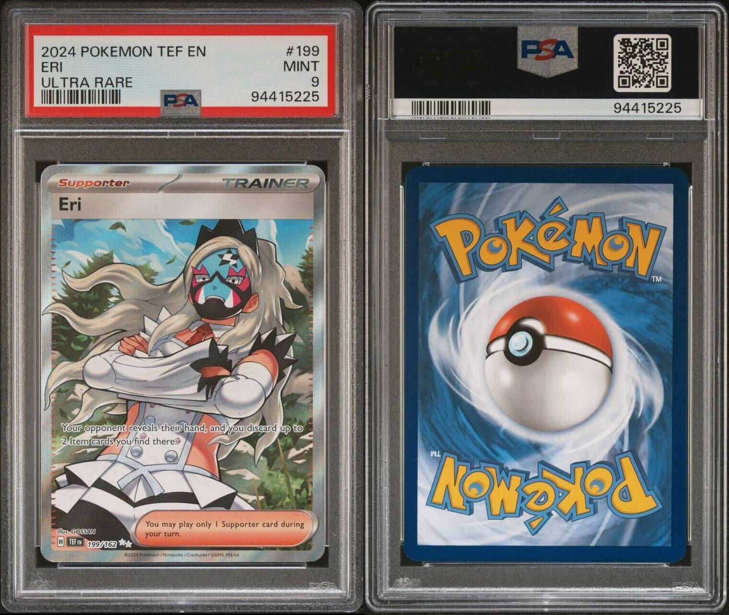 Eri 199/162 PSA 9 Ultra Rare Pokemon TCG Scarlet & Violet:Temporal Forces - Mint