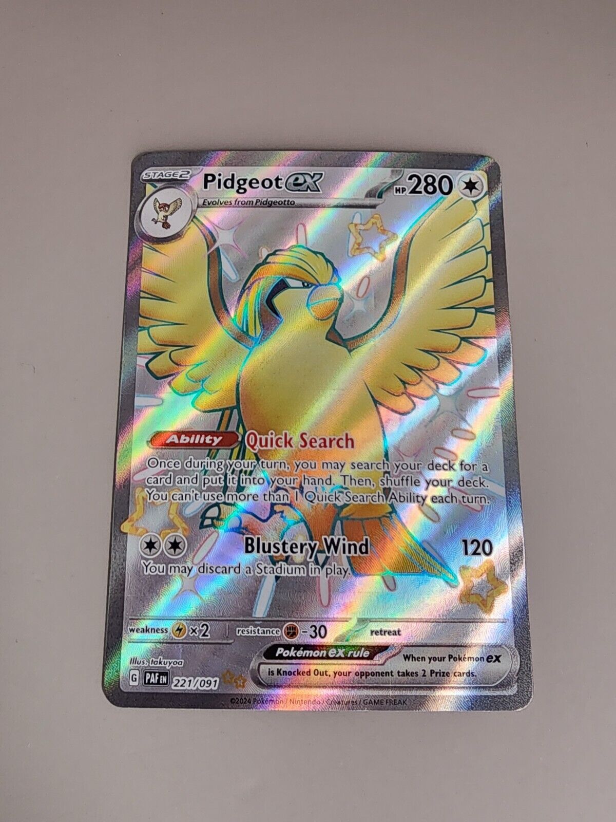 Pidgeot ex 221/091 Sv: Paldean Fates Holo