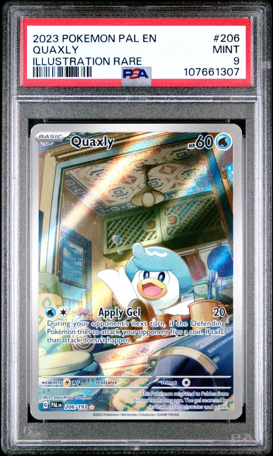 2023 POKEMON PAL EN-PALDEA EVOLVED 206 QUAXLY ILLUSTRATION RARE PSA 9