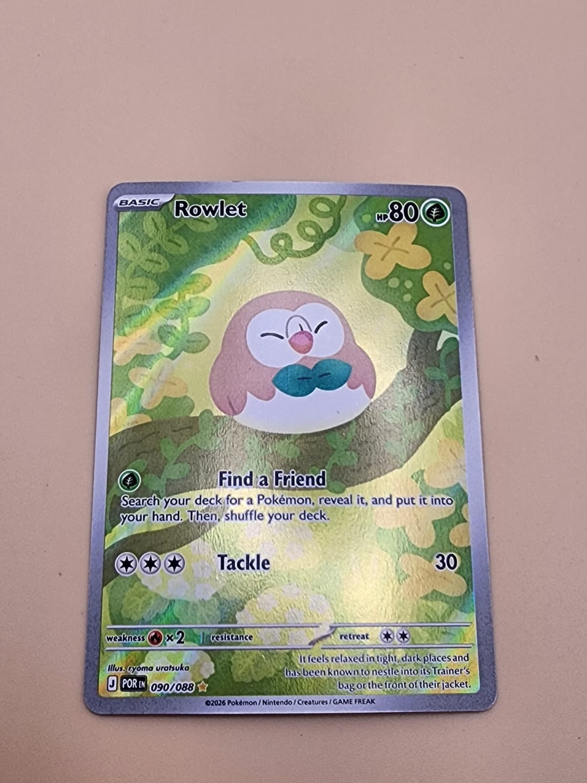 Rowlet 090/088 Me03: Perfect Order Holo Near Mint (NM)