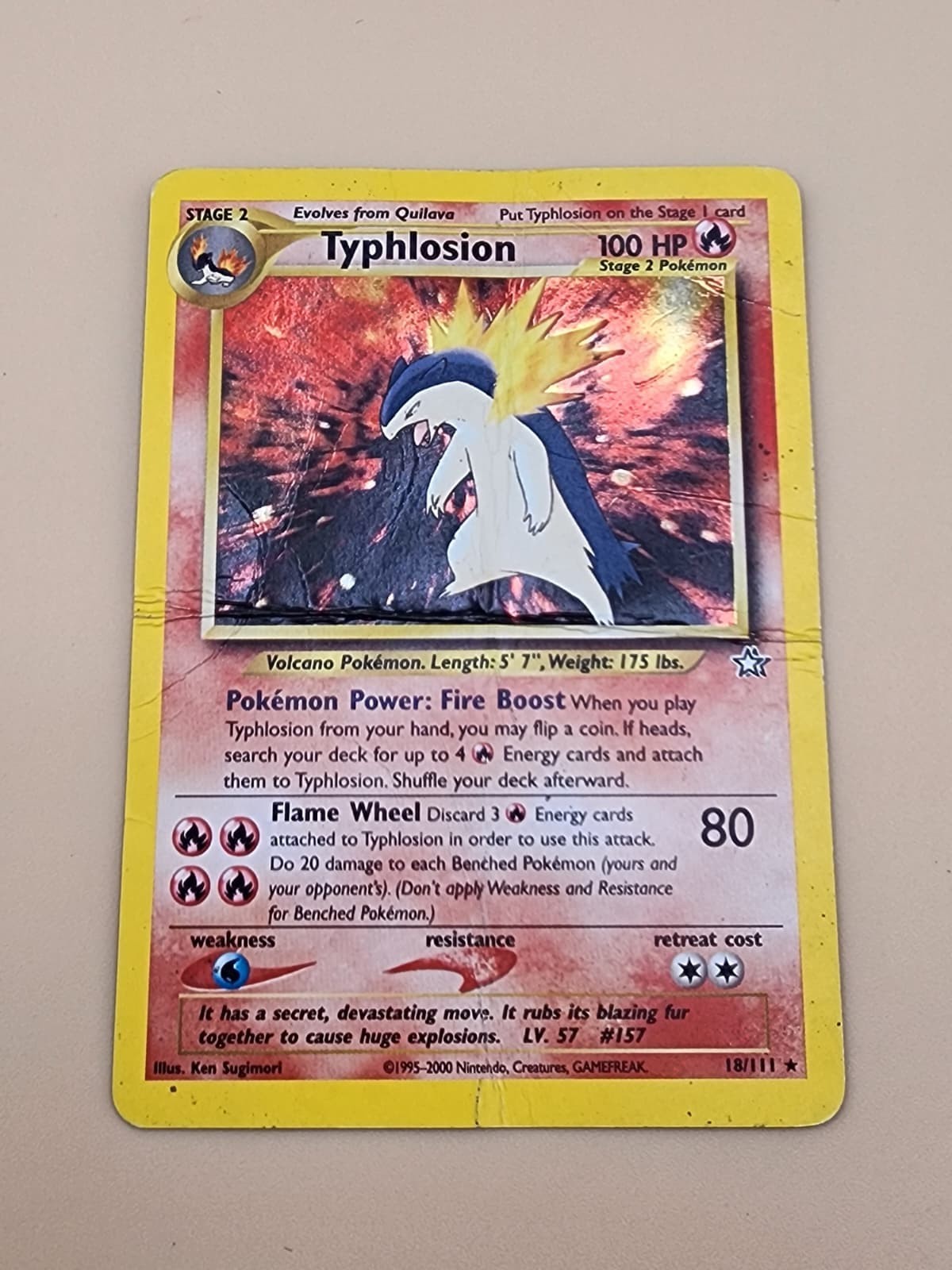 Typhlosion 18/111 Neo Genesis Holo Heavily Played (HP) Damaged