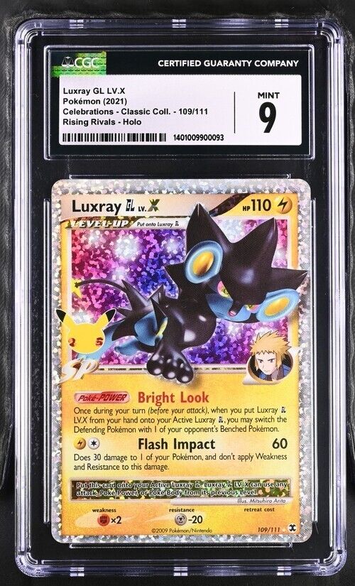 CGC Graded 9 Luxray GL LV.X 109/111 Celebrations Classic Pokemon Card