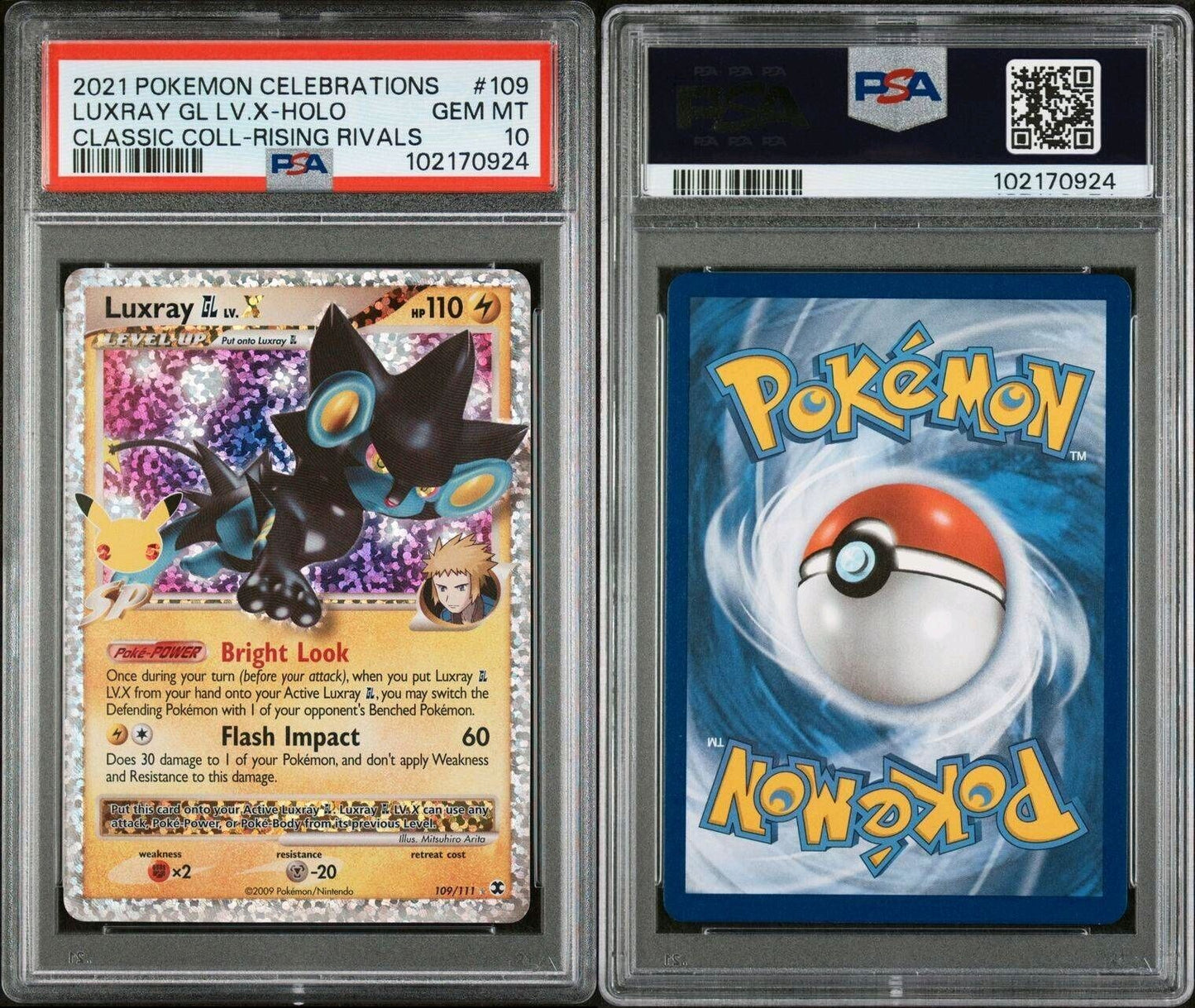 2021 Pokemon Celebrations #109 Luxray GL LV.X Rare Holo Mint PSA 10