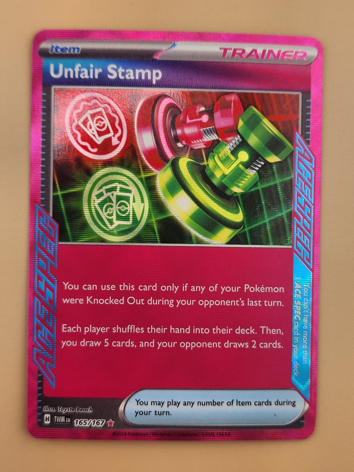 Unfair Stamp 165/167 Sv06: Twilight Masquerade Holo near Mint NM