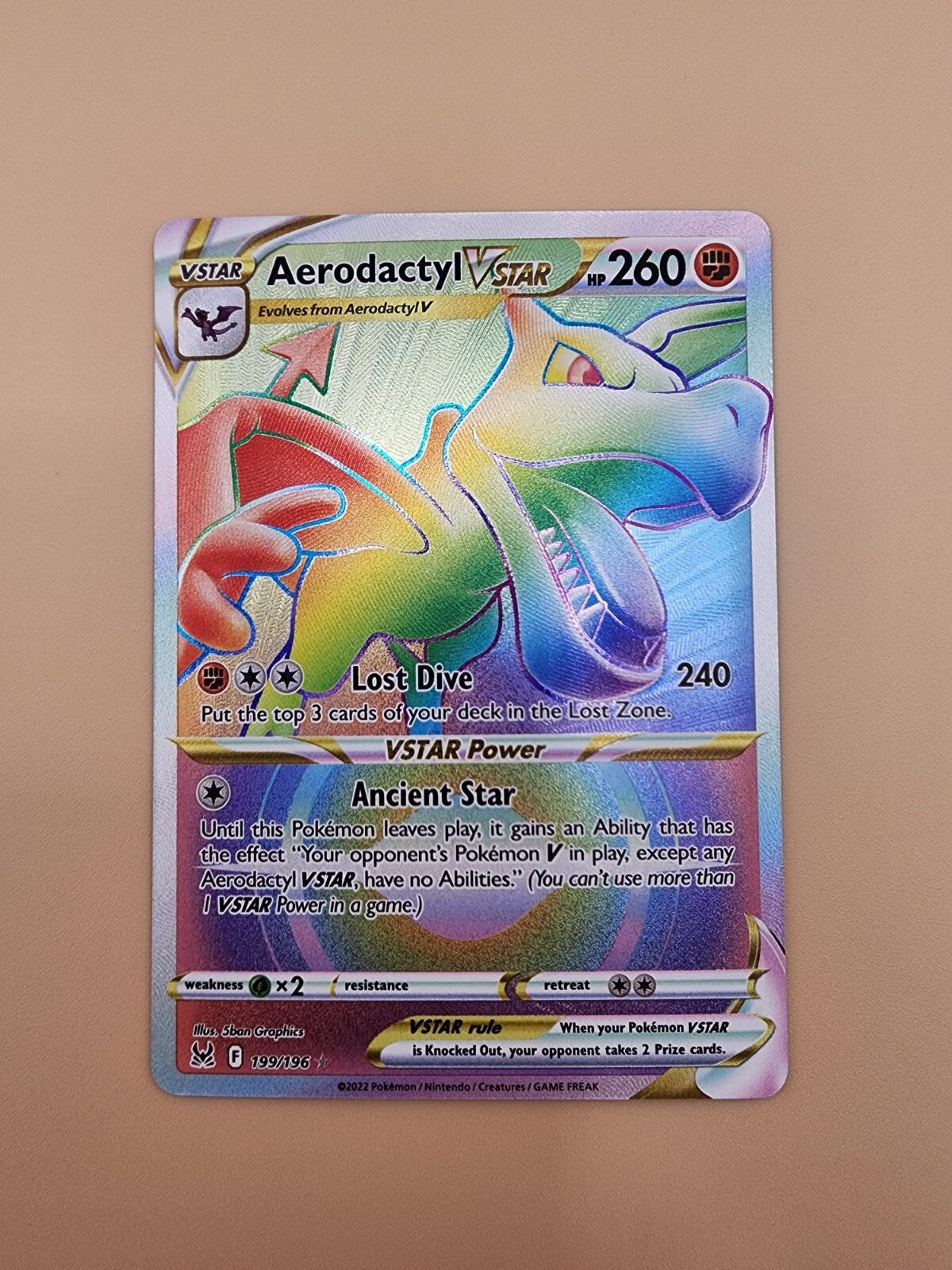 Aerodactyl VSTAR (Secret) 199/196 Swsh11: Lost Origin Holo