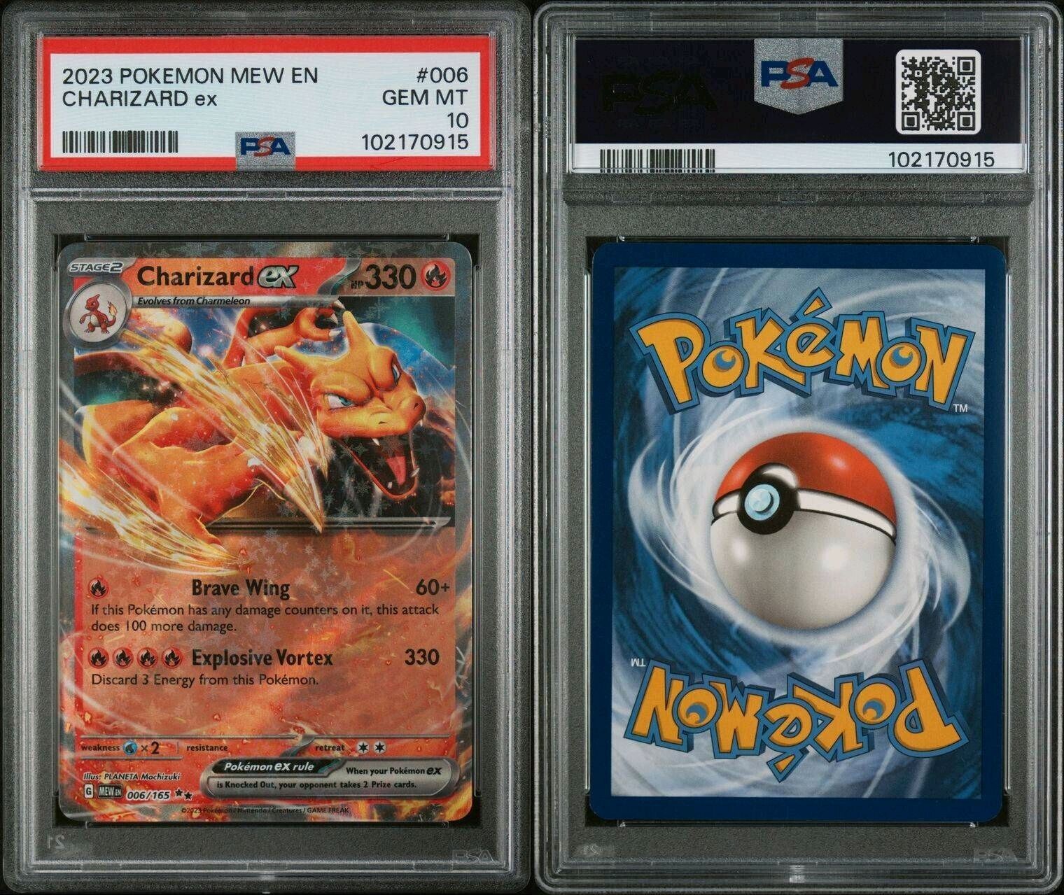 Pokemon TCG Charizard ex 006/165 Scarlet & Violet 151 Holo PSA 10