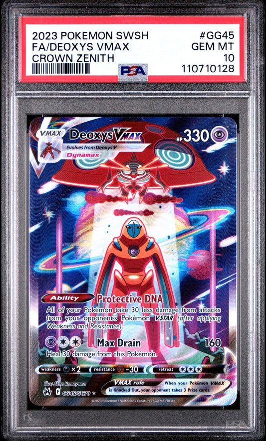 Deoxys VMAX GG45/GG70 Crown Zenith: Galarian Gallery Holo PSA 10