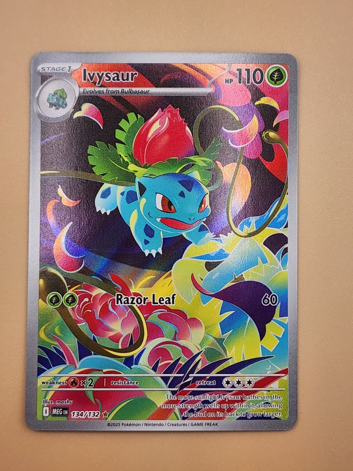 Ivysaur 134/132 Me01: Mega Evolution Holo Near Mint NM