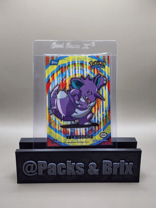 NIDOKING #34 Topps Puzzle Sticker 2/10 Pokémon Card  Movie Animation NM