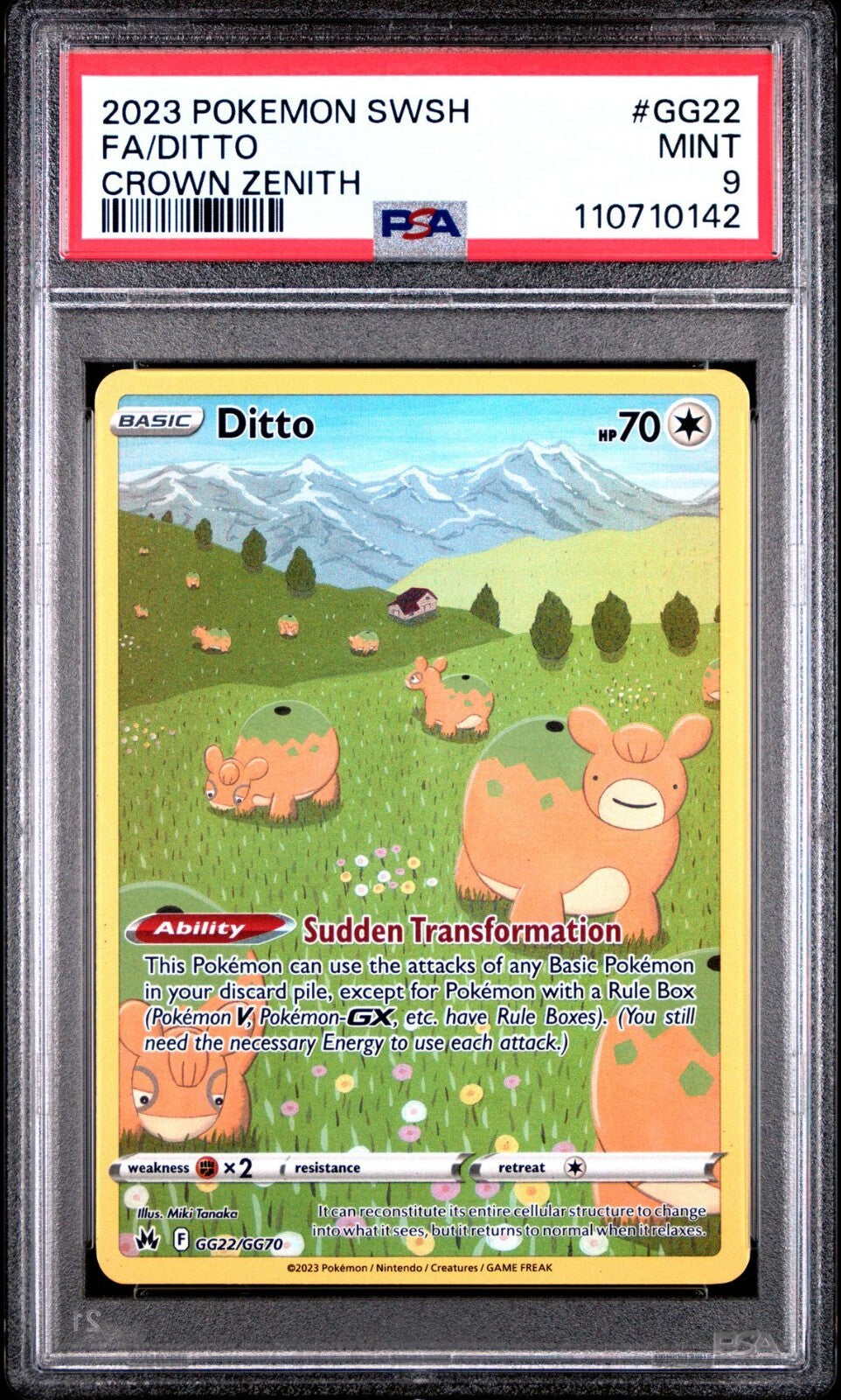 Ditto GG22/GG70 Crown Zenith: Galarian Gallery Holo PSA 9