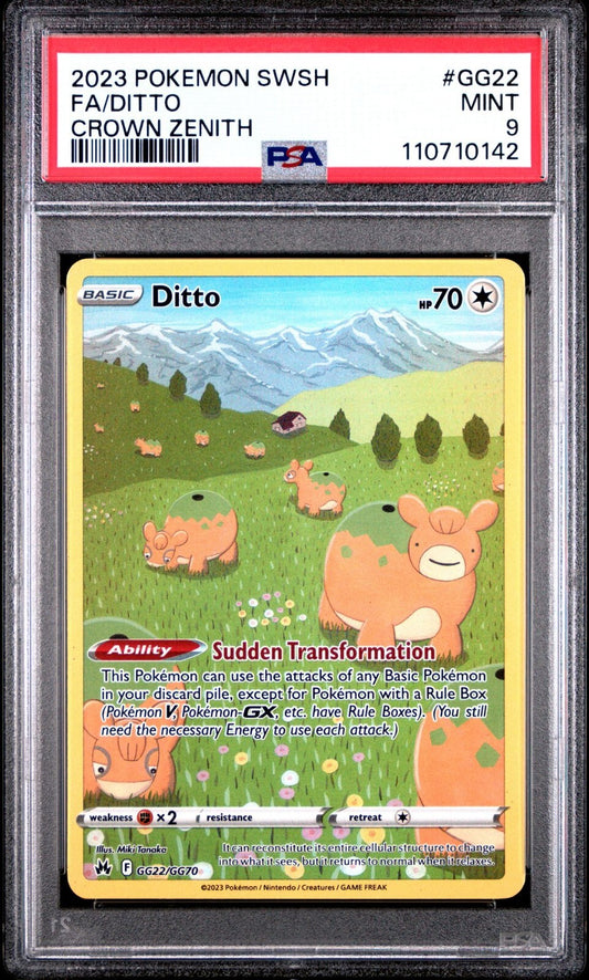Ditto GG22/GG70 Crown Zenith: Galarian Gallery Holo PSA 9