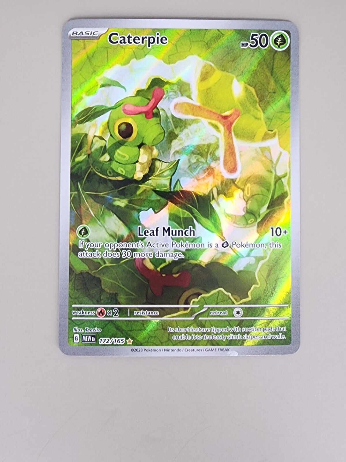 Pokémon TCG Caterpie Scarlet & Violet-151 172/165 Holo Illustration Rare