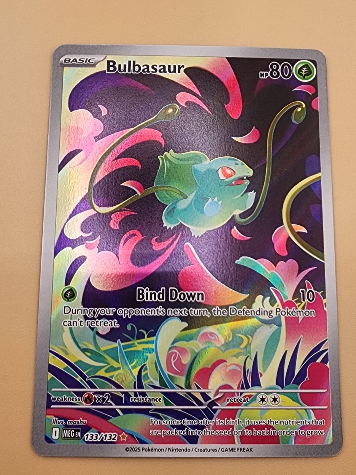 Bulbasaur 133/132 Me01: Mega Evolution Holo Near Mint NM