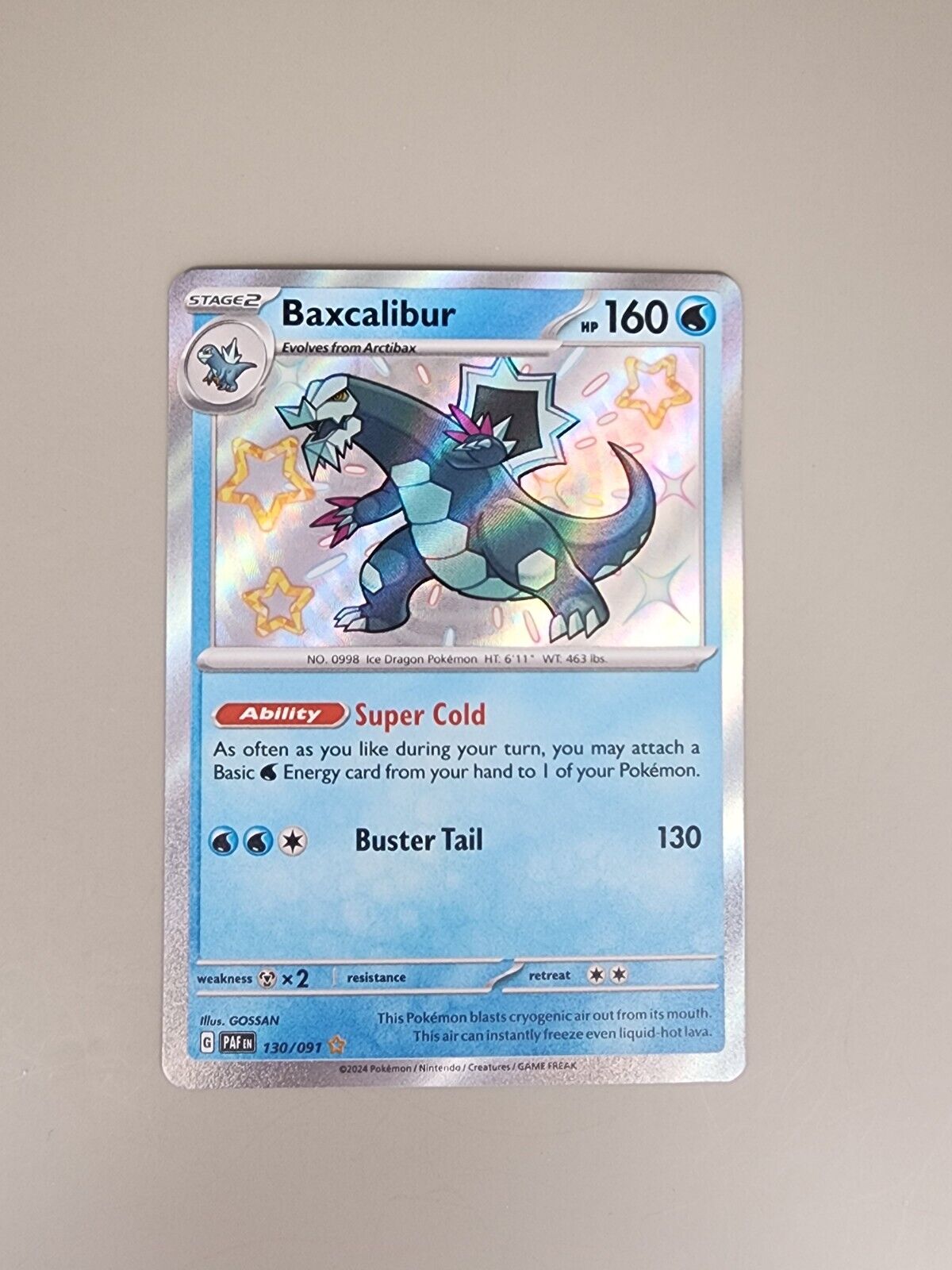 Pokémon TCG Baxcalibur Scarlet & Violet: Paldean Fates 130/091 Holo Shiny Rare