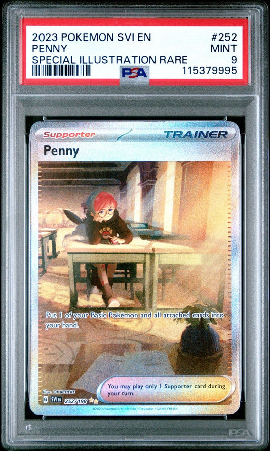 2023 POKEMON SVI EN-SCARLET & VIOLET SPECIAL ILLUSTRATION RARE #252 PENNY PSA 9