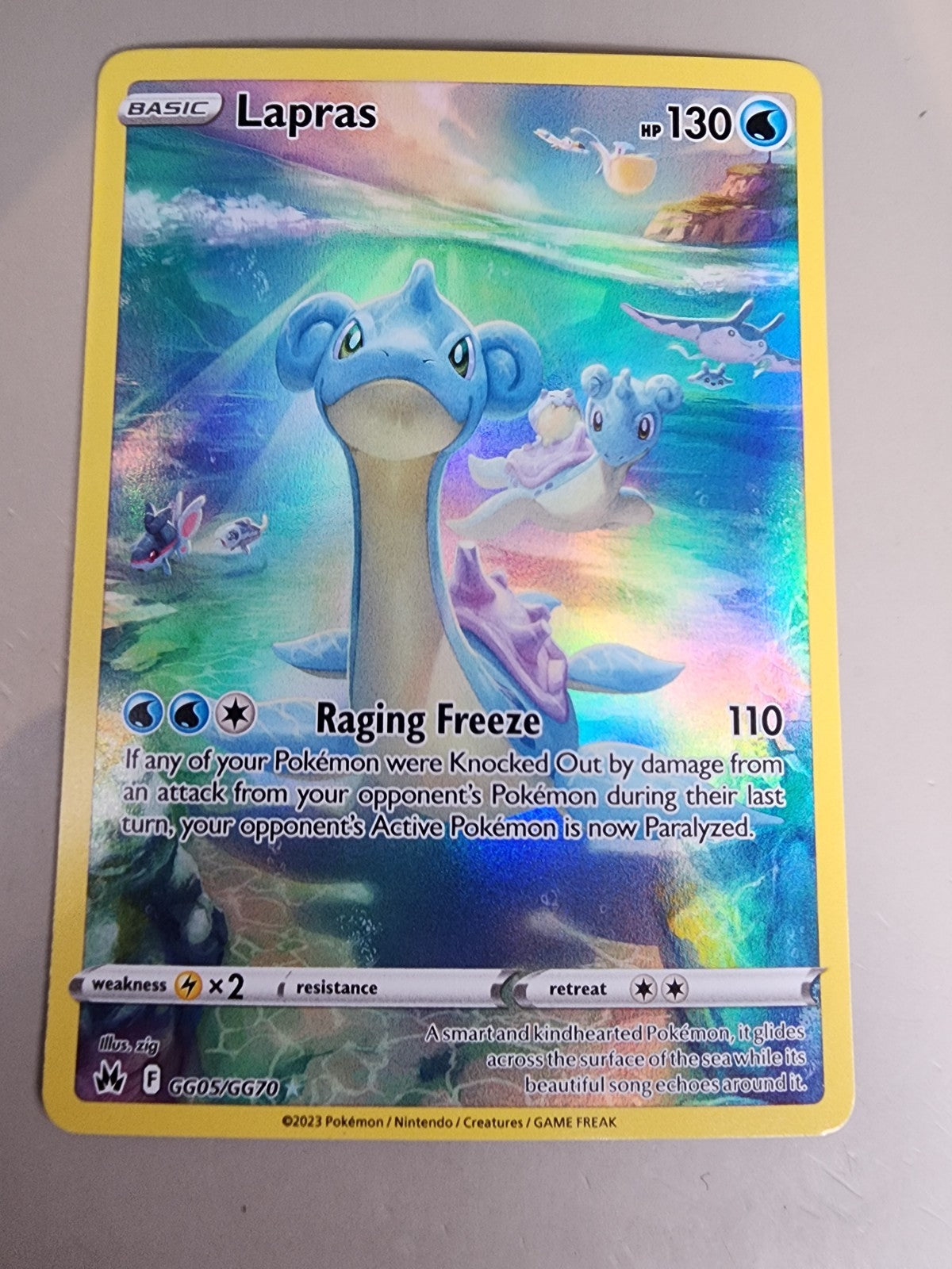 Lapras GG05/GG70 Crown Zenith: Galarian Gallery Holo NM