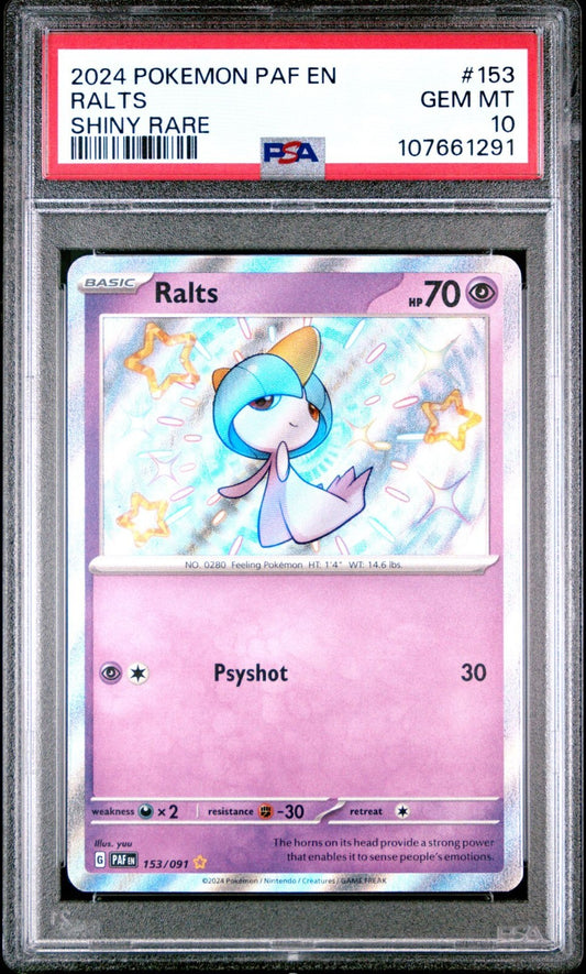 Ralts #153 Paldean Fates PSA 10 Shiny Rare Gem Mint