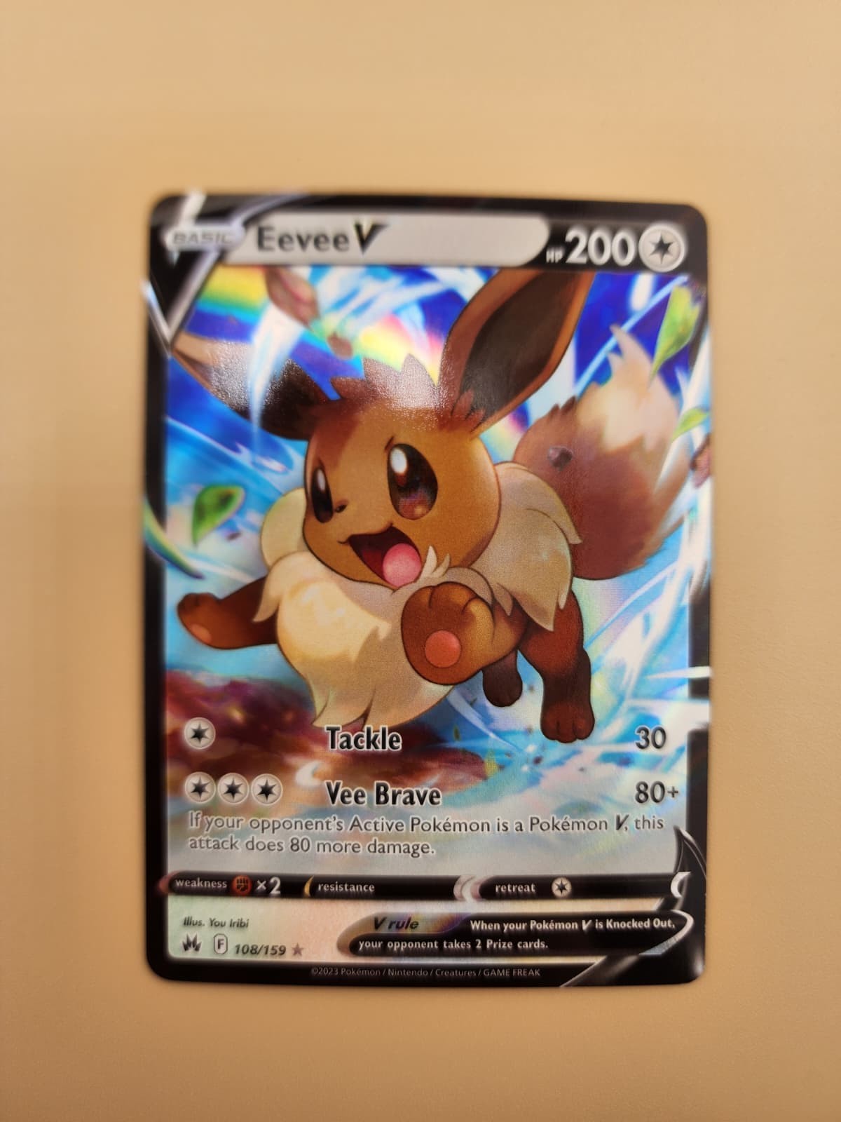 Eevee V 108/159 SWSH: Crown Zenith Holo Near Mint (NM)