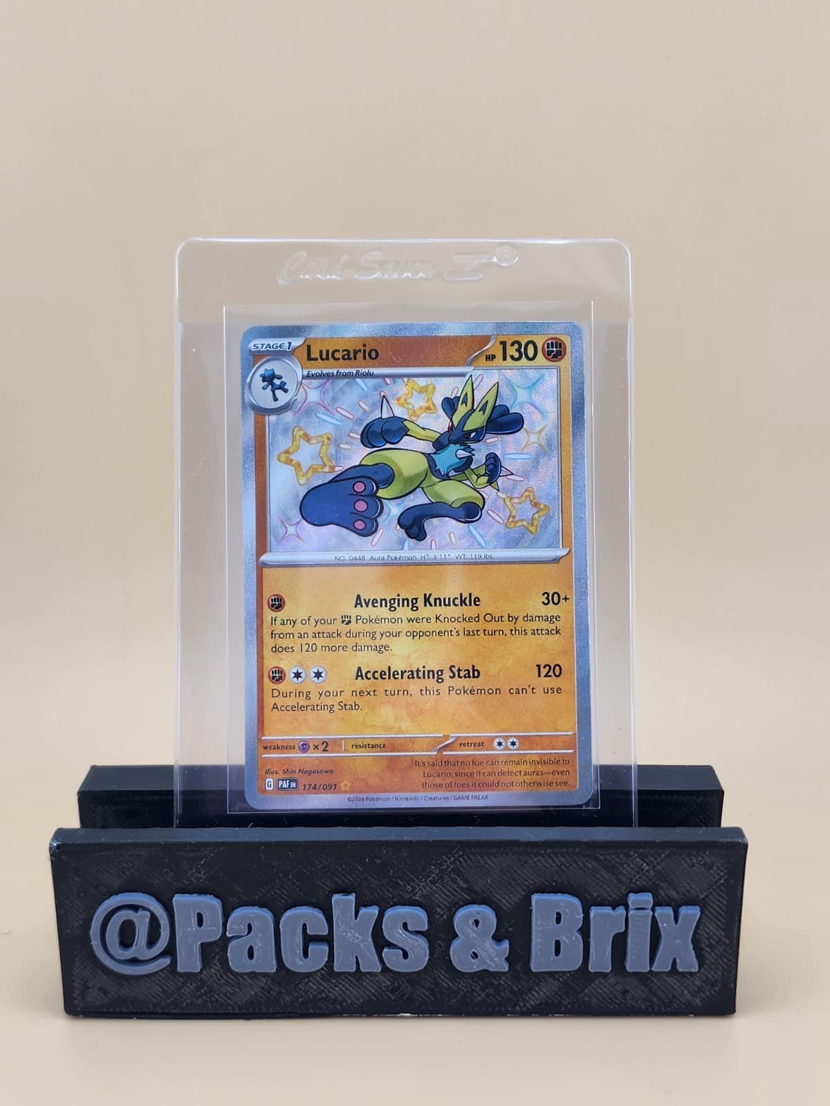 Lucario 174/091 SV: Paldean Fates Holo Near Mint (NM)