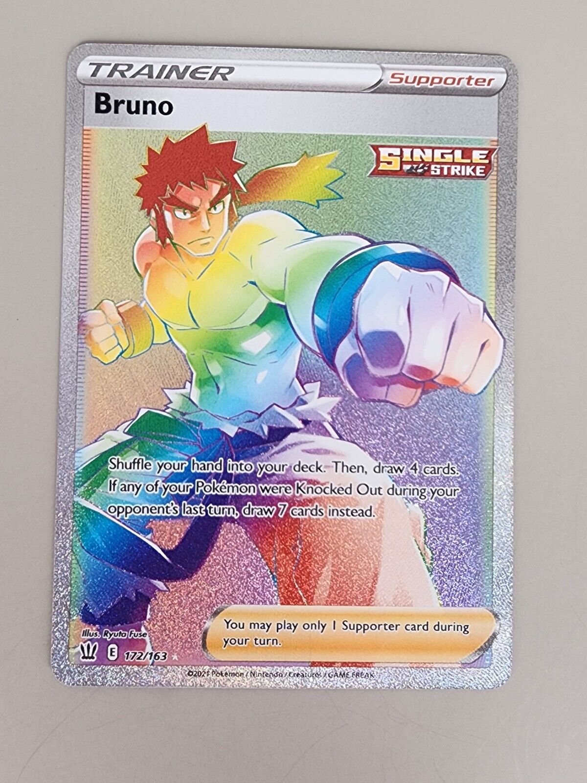 Pokémon TCG Bruno Sword & Shield - Battle Styles 172/163 Holo Secret Rare NM