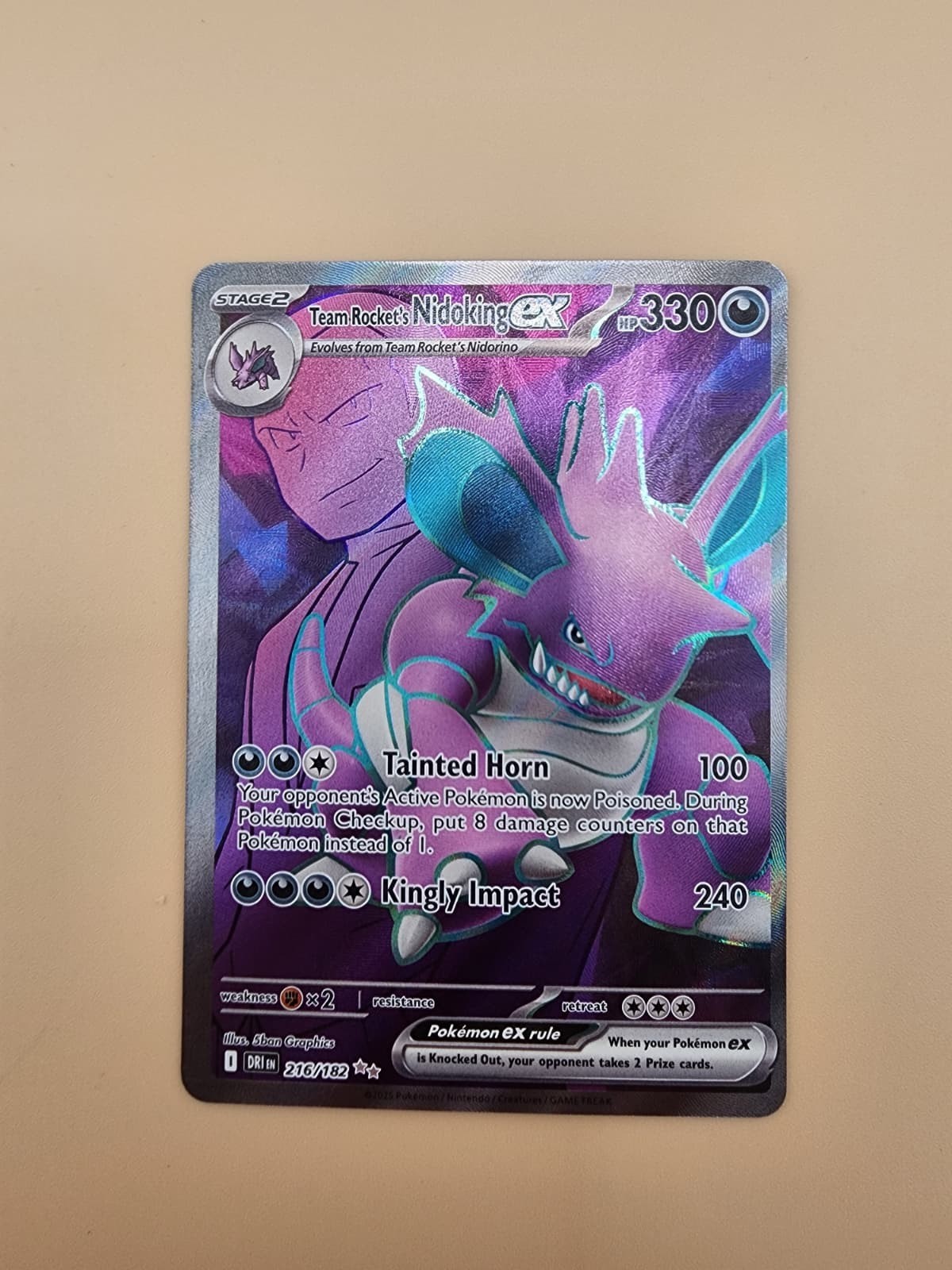 Team Rocket's Nidoking ex 216/182 Sv10: Near Mint (NM)
