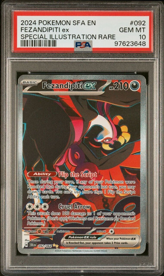 Pokemon TCG Fezandipiti ex 092/064 SIR Shrouded Fable PSA 10 Gem Mint