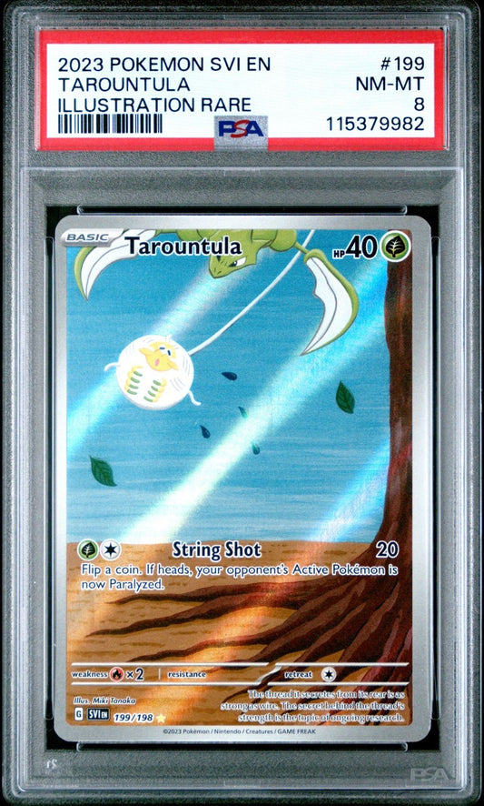 2023 POKEMON SVI EN-SCARLET & VIOLET ILLUSTRATION RARE #199 TAROUNTULA PSA 8