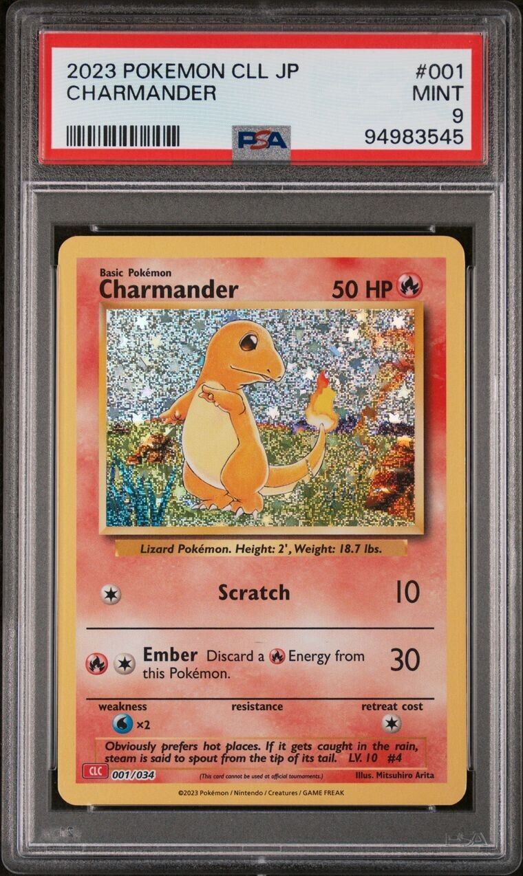 PSA 9 Charmander CLC 001 TCG Classic Collection Holo Pokemon Card 2023 English